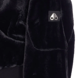 Close up of Black coat, showing texture of the cotton fabric