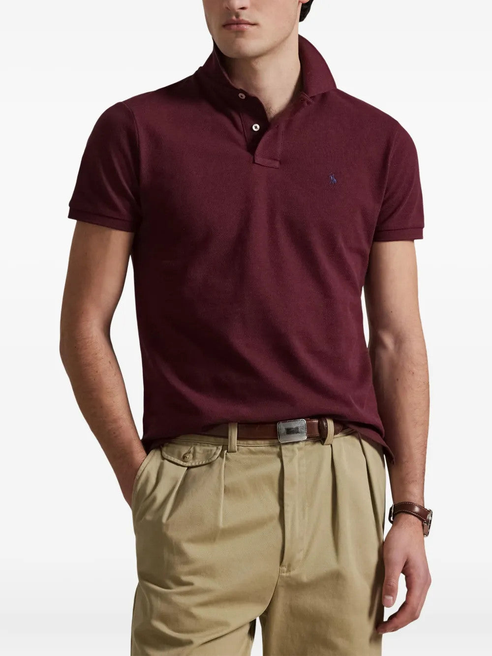 Burgundy top worn by a person, showing the top fit