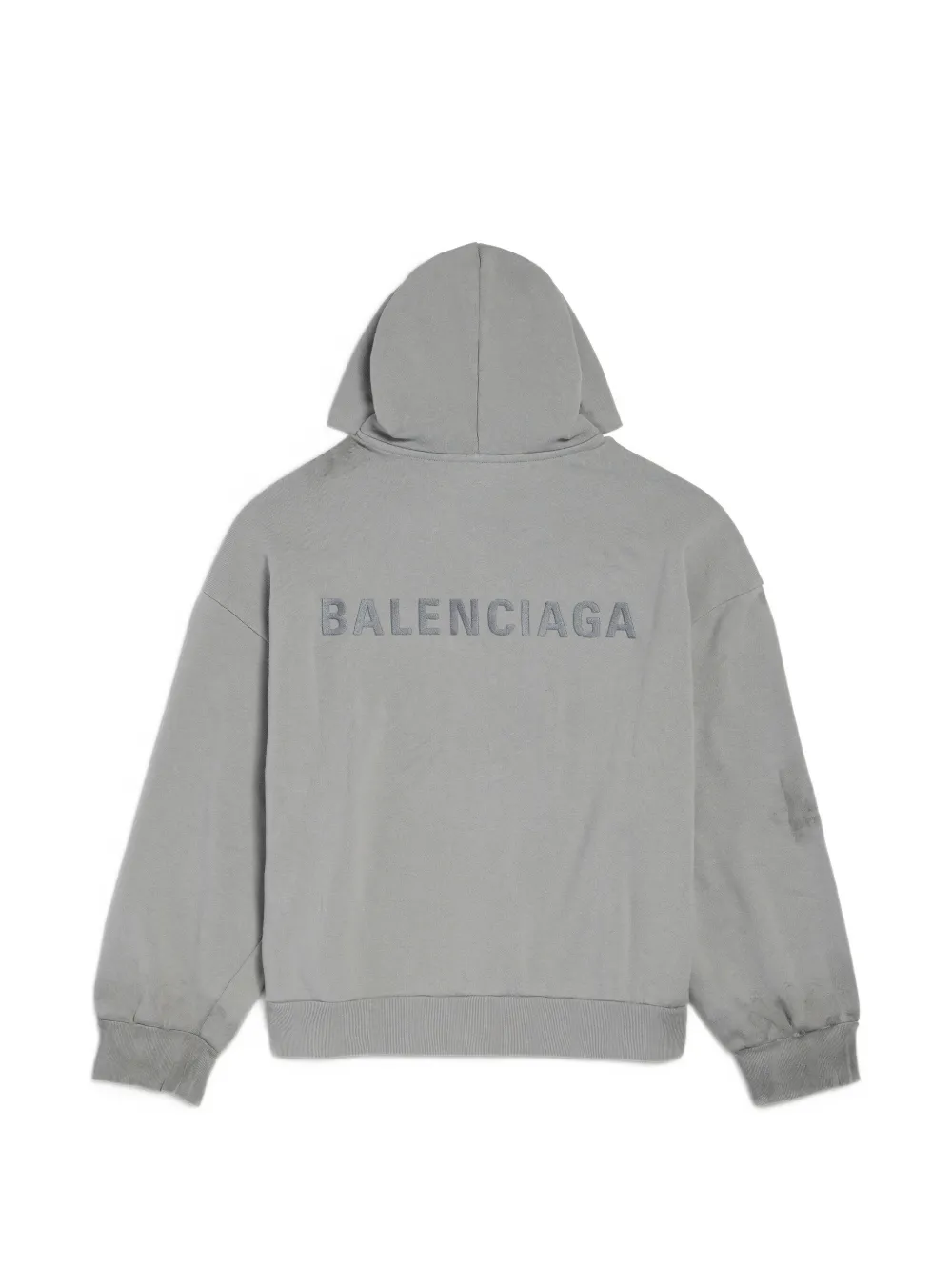 Grey sweats-hoodies, back view
