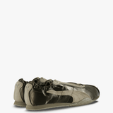 Tan shoes, side view