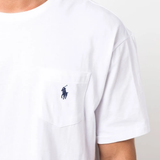 Close up of white T-shirt, showing texture of the cotton fabric