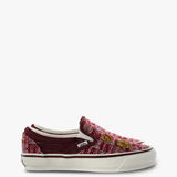 Burgundy shoes, side view