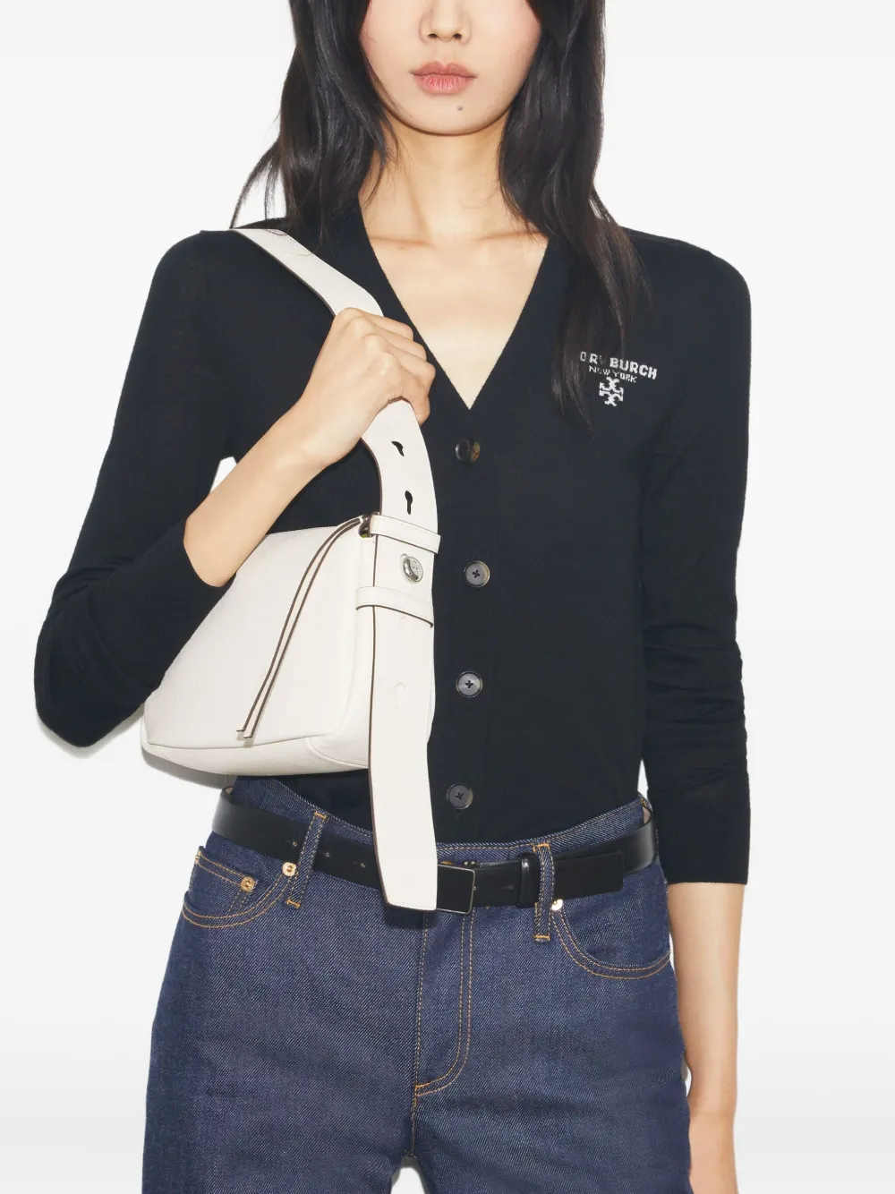 White bags worn by a person, showing the bgas's fit