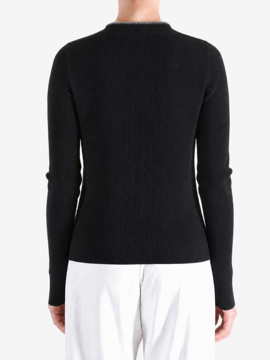 Black top, full body view