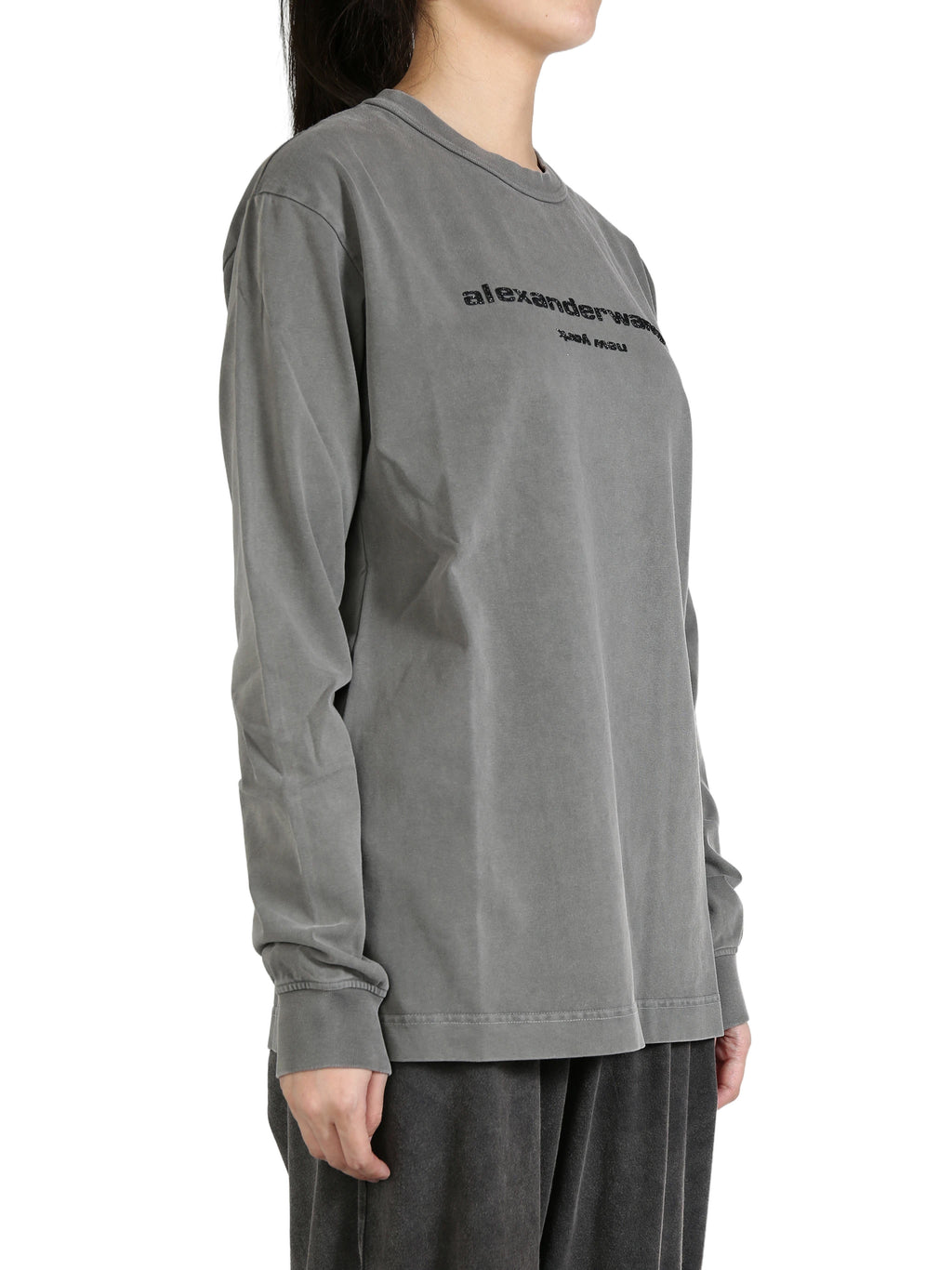 ALEXANDER WANG - Unisex Long Sleeve Tee With Glitter Puff Logo