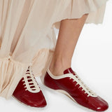 Red shoes, front view