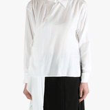 White shirt worn by a person, showing the shirt fit