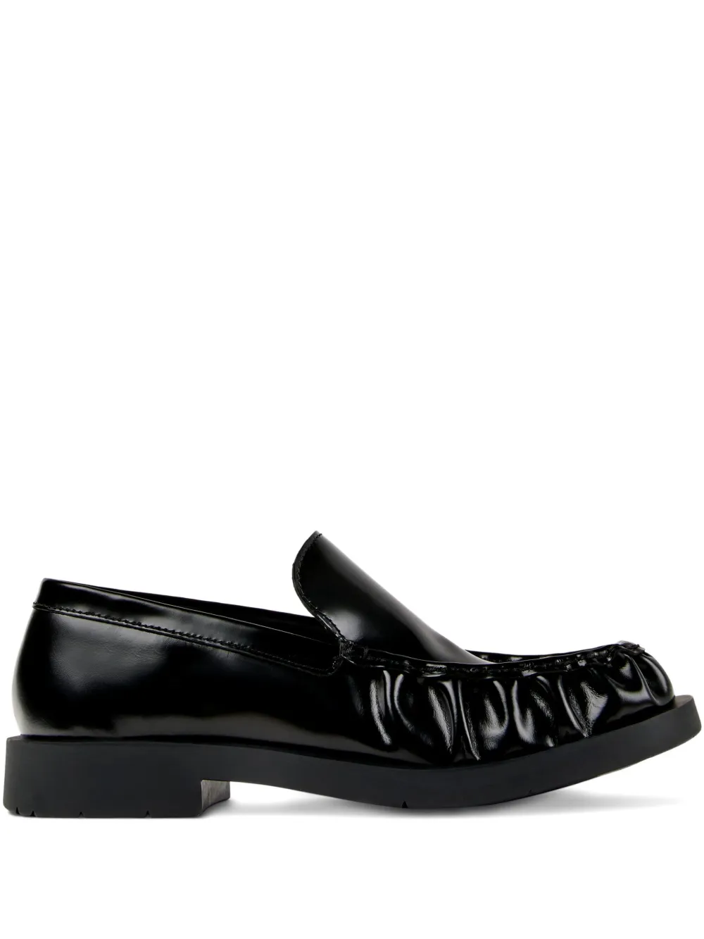 Black loafers-mules, front view