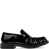 Black loafers-mules, front view