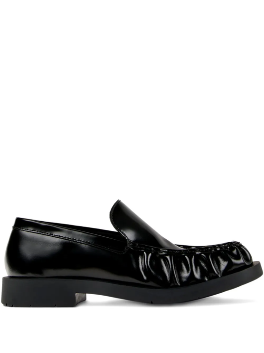 Black loafers-mules, front view