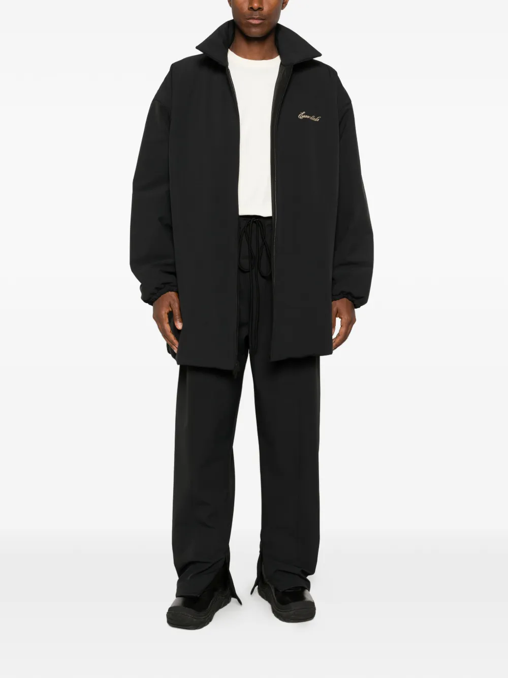 Black coats, full body view