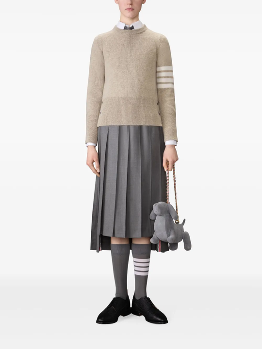 tan knitwear, full body view