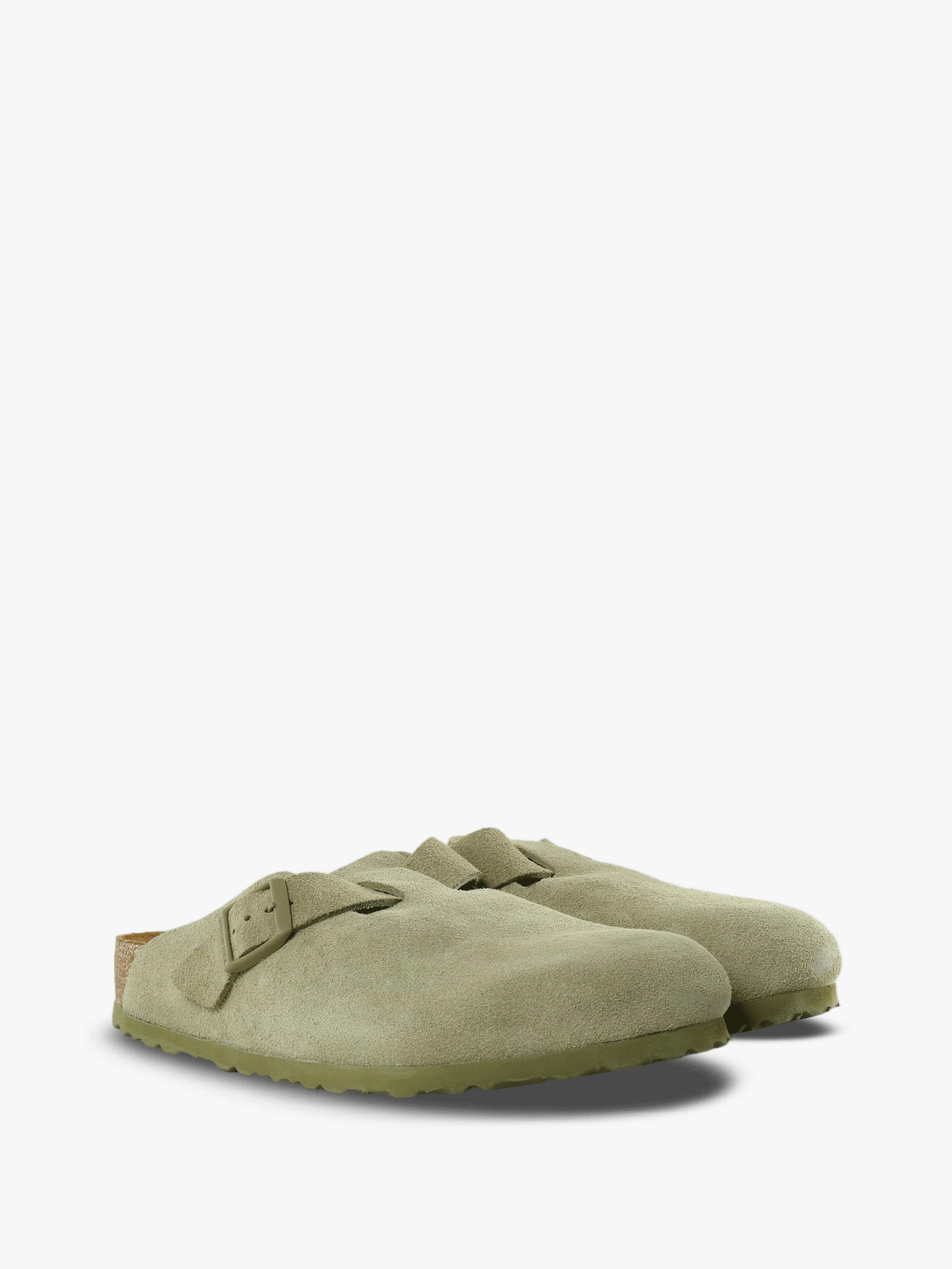 Green sandals, front view
