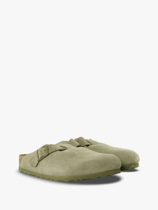 Green sandals, front view