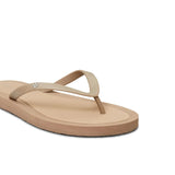 Tan sandals, side view
