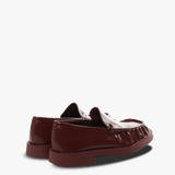 Red loafers-mules, side view