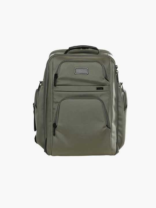 Grey backpack, front view
