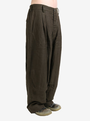 ZIGGY CHEN - Men Pleated Wide Leg Trousers