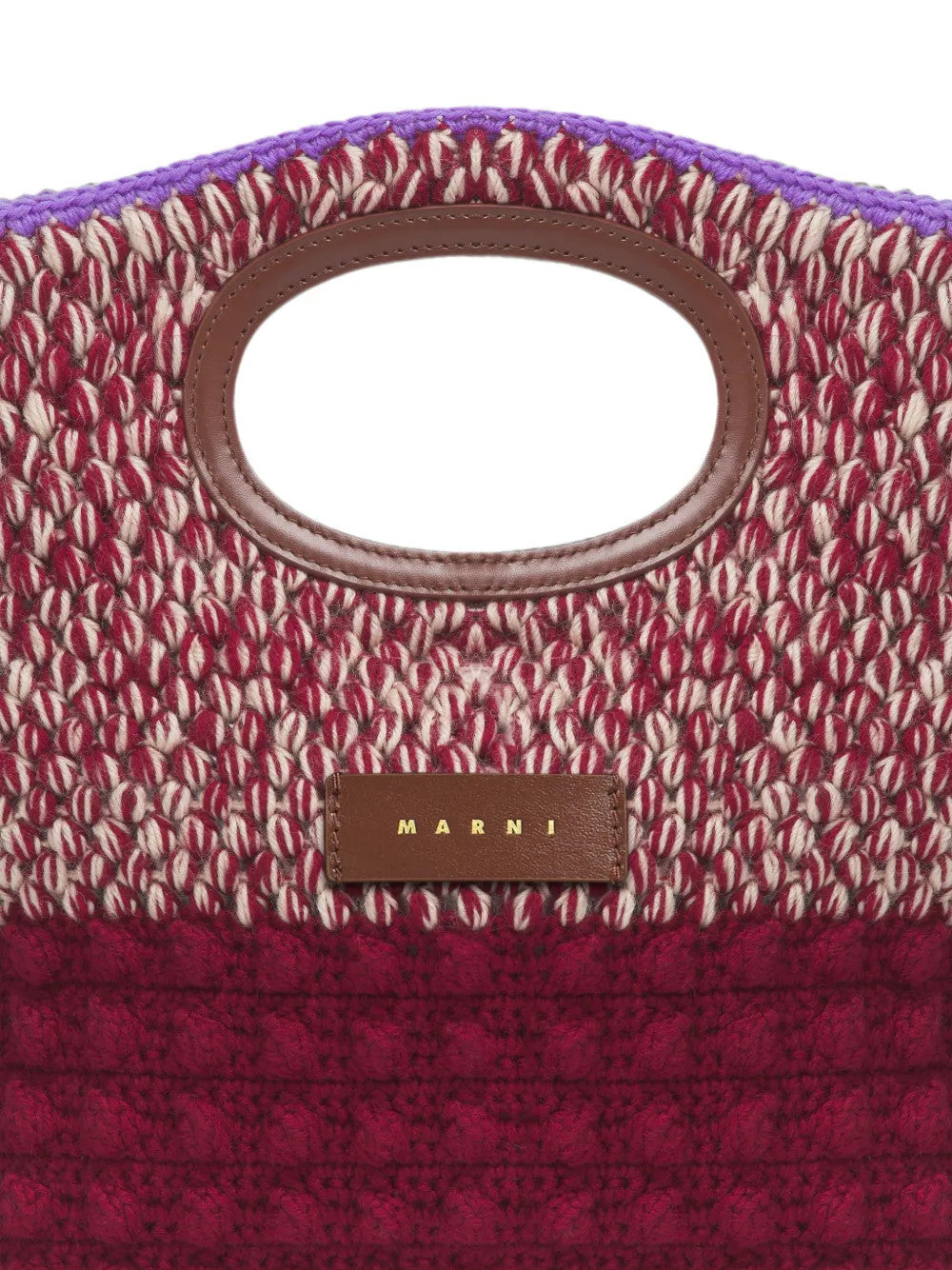 Burgundy bag, front view