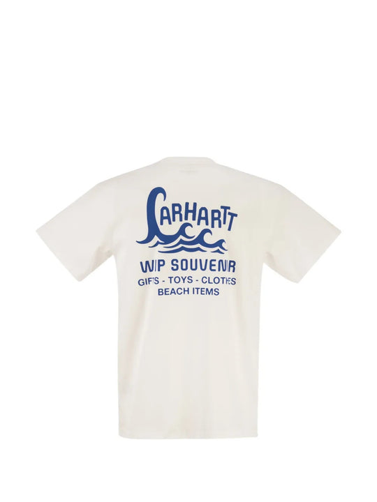 White t-shirt, back view