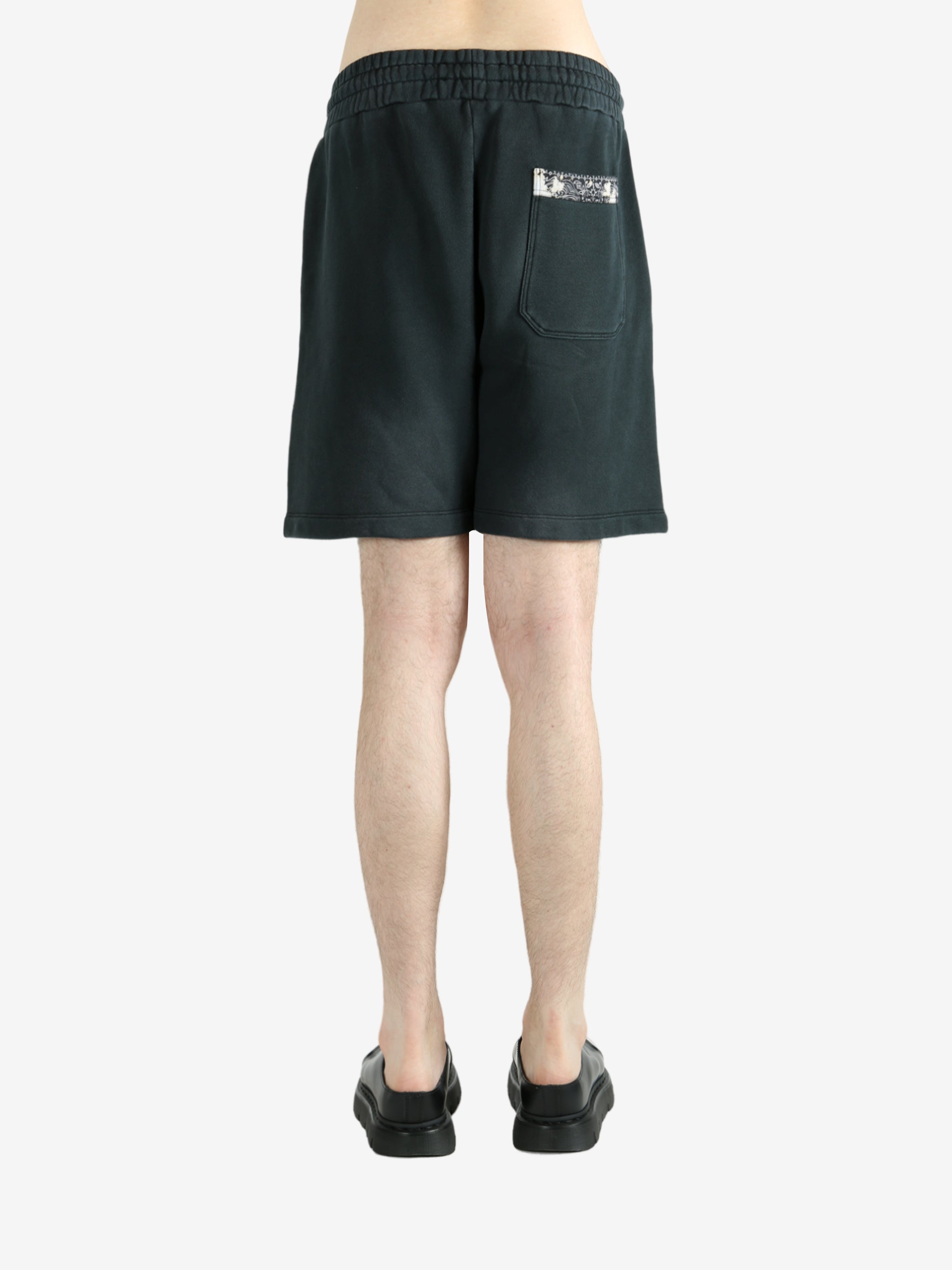Black shorts worn by a person, showing the shorts’ fit