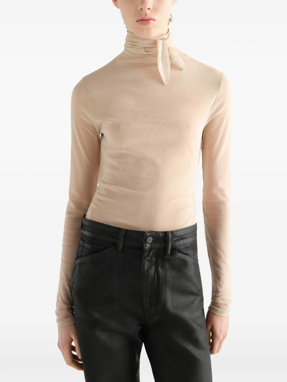 Tan top, full body view