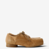 Tan shoes, side view