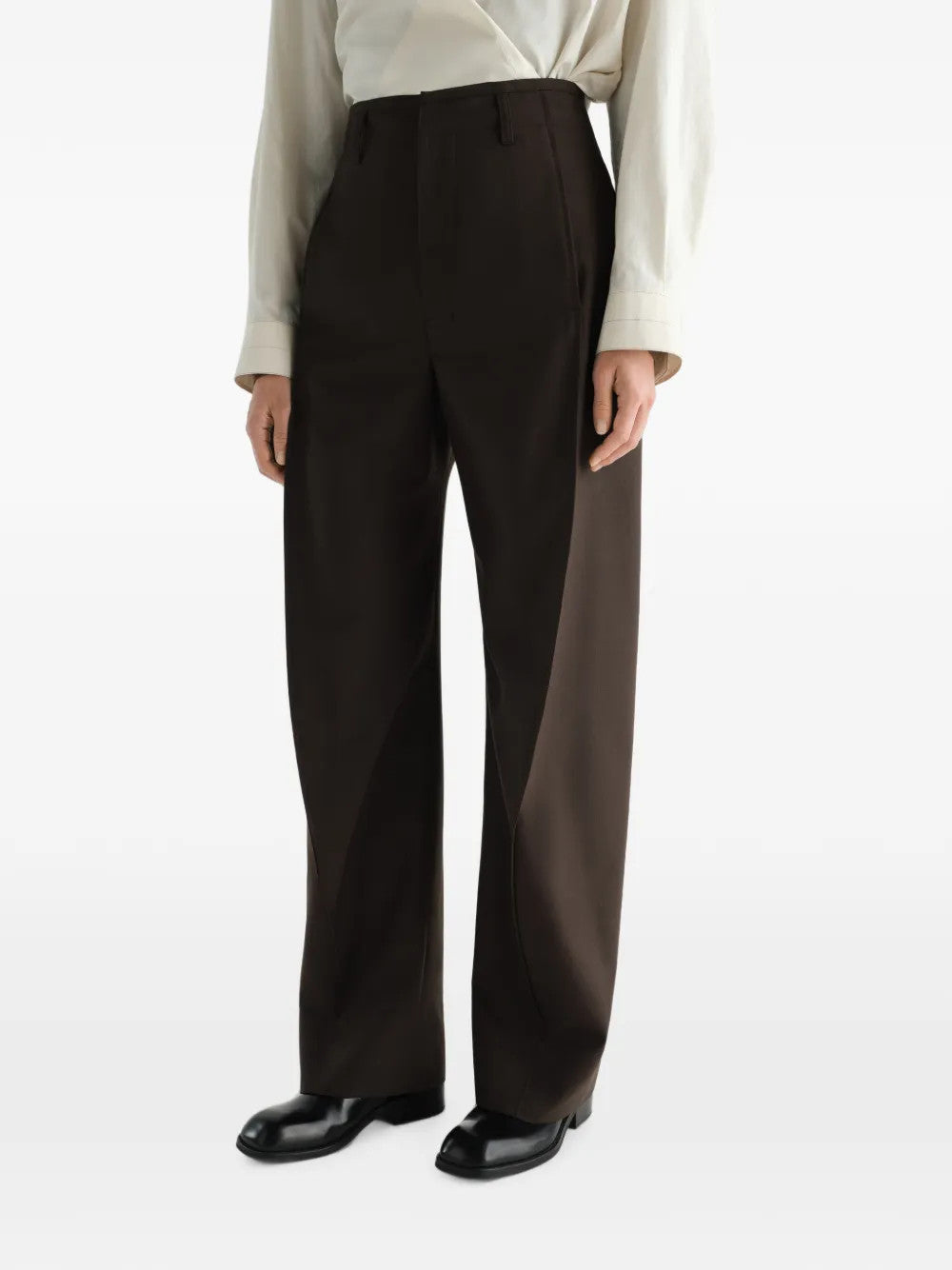 Brown pants, full body view