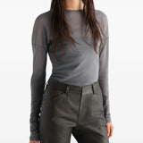 Grey top, full body view