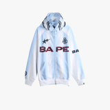 A BATHING APE - Men Hand Draw Football Shark Relaxed Fit Full Zip Hoodie