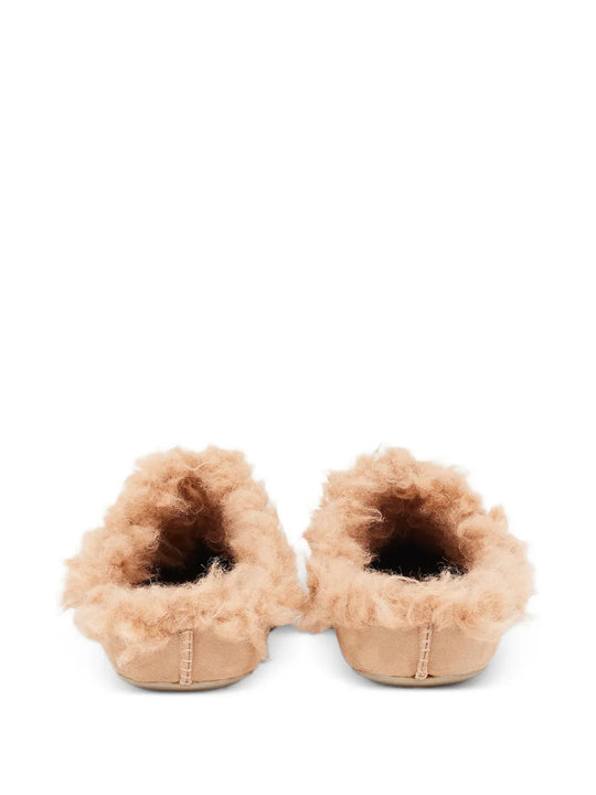 Tan sandals, back view