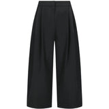 AMOMENTO - Women Two Tuck Wide Banding Pants
