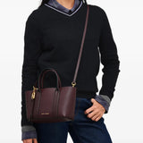Burgundy bag, front view