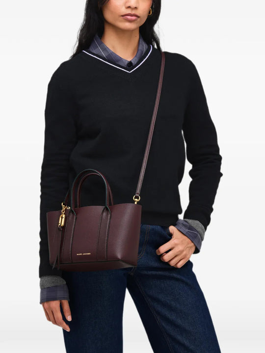 Burgundy bag, front view