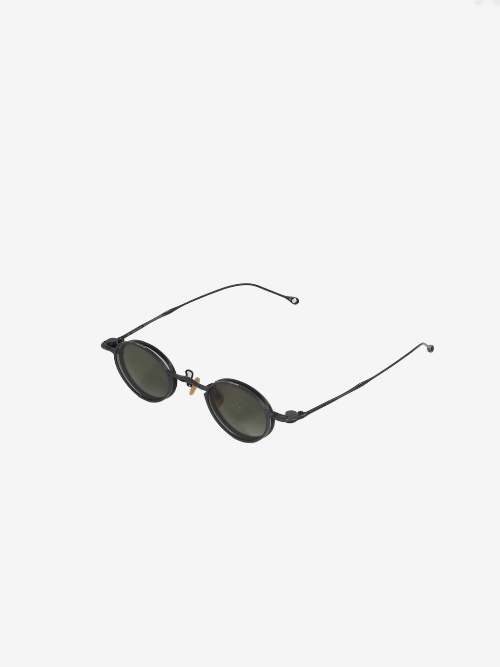 RIGARDS X ZIGGY CHEN Pure Titanium Clip-on Sunglasses Vintage Black+Gray/Clear+Green.GR Lens/Vintage