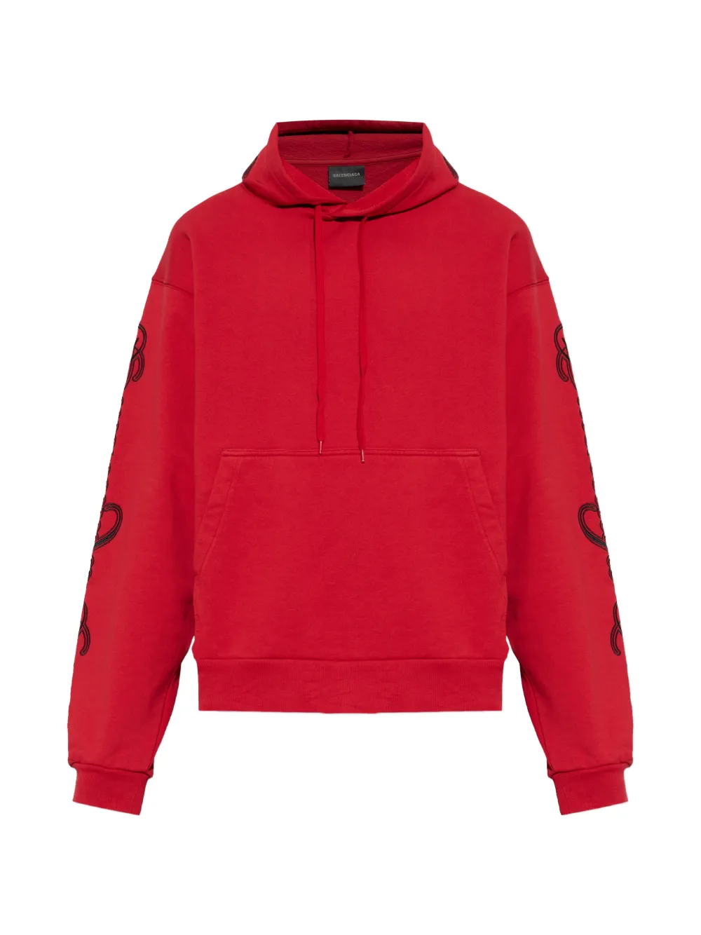 Red sweats-hoodies, front view
