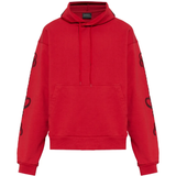 Red sweats-hoodies, front view