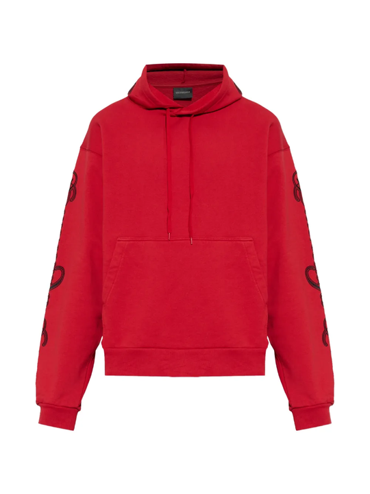 Red sweats-hoodies, front view