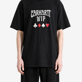 Black t-shirt, full body view
