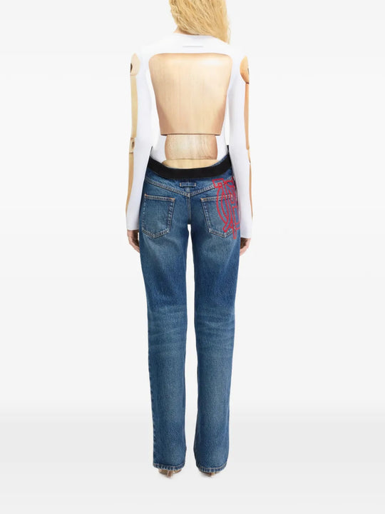 Tan top, full body view