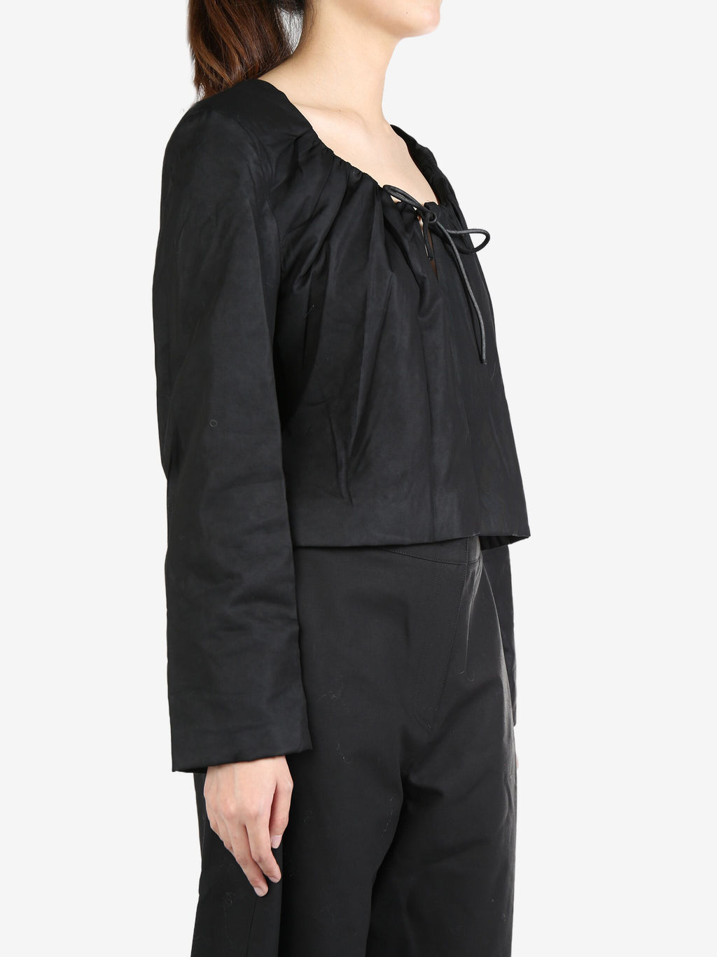 AMOMENTO - Women Sheer Padded Cropped Jacket