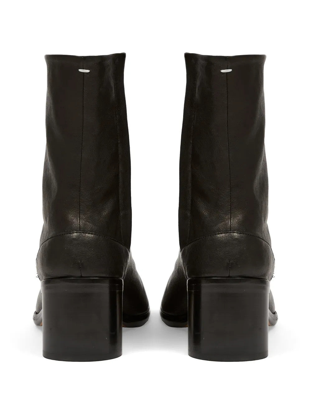 Black boots, back view