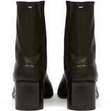 Black boots, back view
