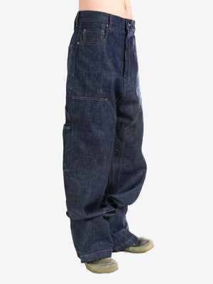 RICK OWENS DRKSHDW - Men Double Knee Geth Cut Pantaloni In Denim