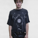 Black t-shirt, full body view