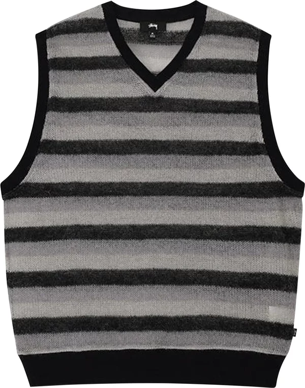 STUSSY - Men Striped Sweater Vest