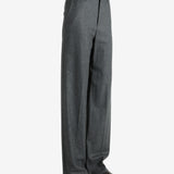 Grey pants worn by a person, showing the pants fit