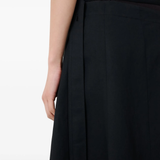 Close up of black skirt, showing texture of the Linen fabric