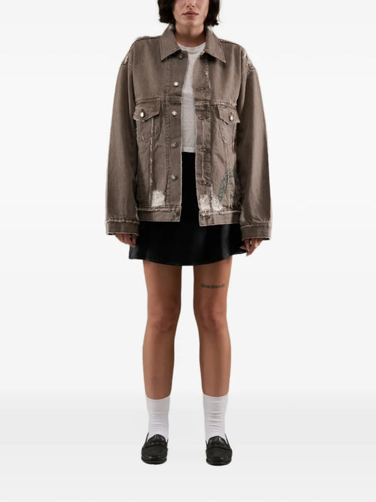Brown jacket, full body view