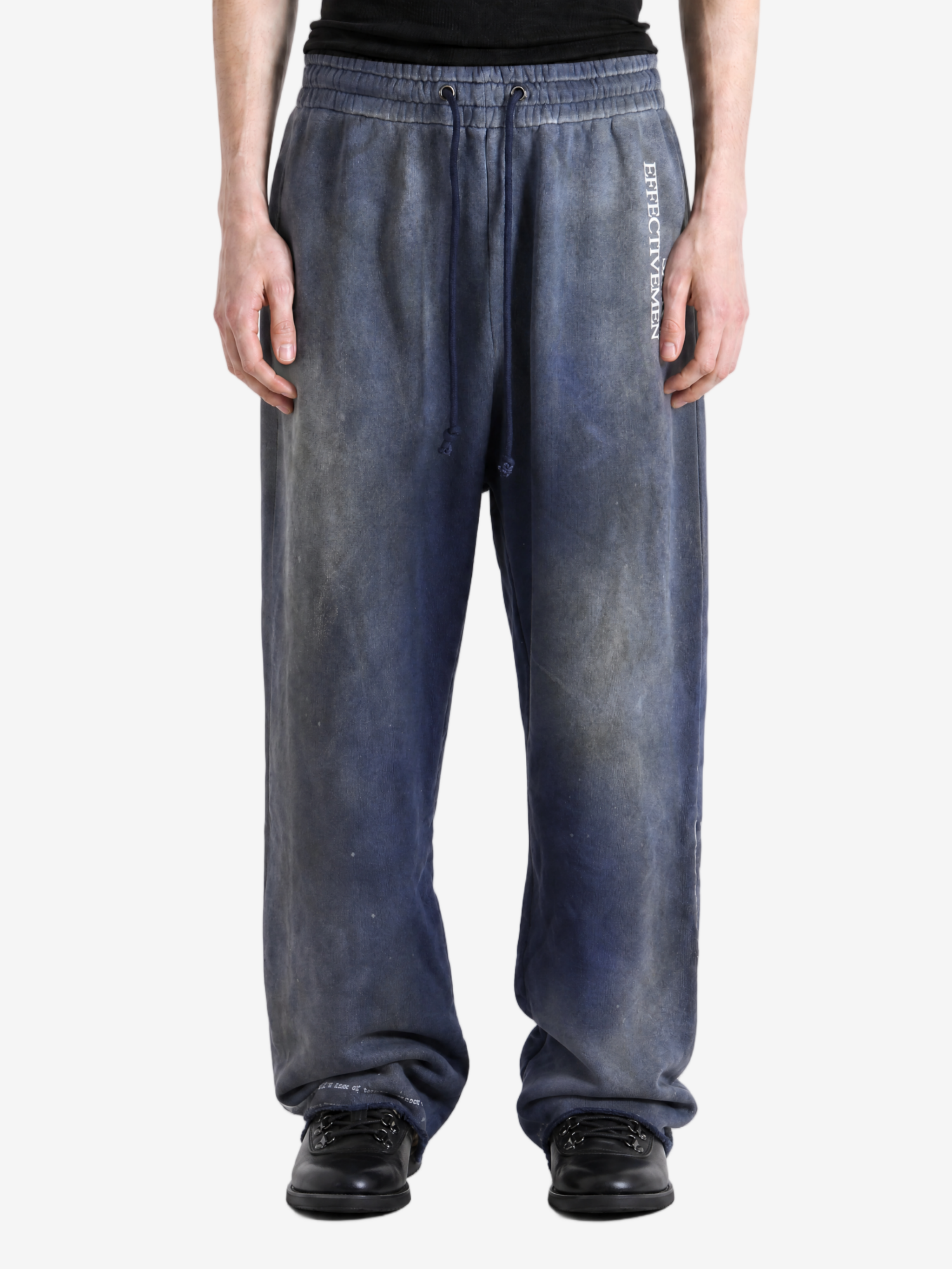 Blue pants, full body view